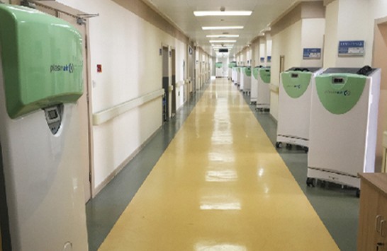  苏州大学附属第一医院血液科新病区规模化采用爱茵斯贝等离子空气消毒设备，为医患提供高品质院感保护。